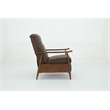 Pemberly Row Leather Push Thru The Arms Recliner in Oasis Walnut