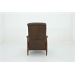 Pemberly Row Leather Push Thru The Arms Recliner in Oasis Walnut