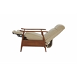 Pemberly Row Leather Push Thru The Arms Recliner in Shoreham Cream