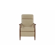 Pemberly Row Leather Push Thru The Arms Recliner in Shoreham Cream