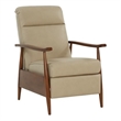 Pemberly Row Leather Push Thru The Arms Recliner in Shoreham Cream