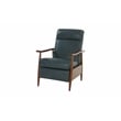 Pemberly Row Leather Push Thru The Arms Recliner in Roma Bluegray