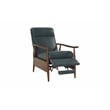 Pemberly Row Leather Push Thru The Arms Recliner in Roma Bluegray