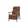 Pemberly Row Leather Push Thru The Arms Recliner in Colchester Bitters