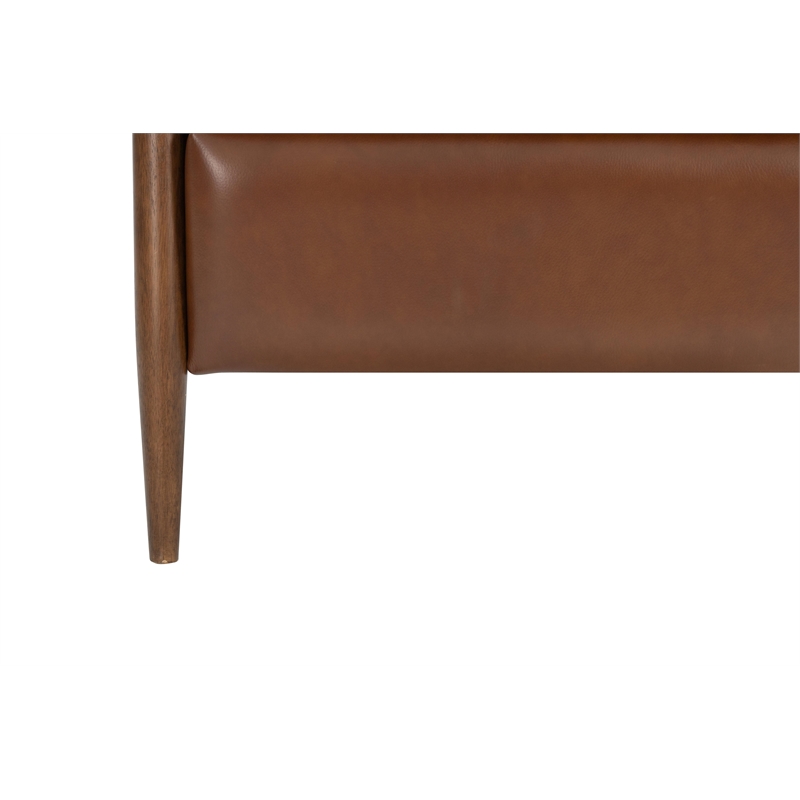 Pemberly Row Leather Push Thru The Arms Recliner in Colchester Bitters