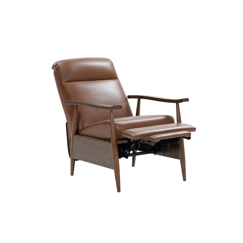 Pemberly Row Leather Push Thru The Arms Recliner in Colchester Bitters