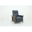 Pemberly Row Leather Push Thru The Arms Recliner in Santa Fe Ocean