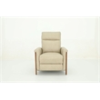 Pemberly Row Leather Push Thru The Arms Recliner in Cashmere Stone