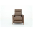 Pemberly Row Leather Push Thru The Arms Recliner in Oasis Walnut