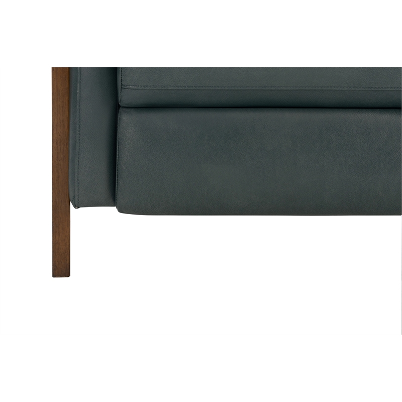 Pemberly Row Leather Push Thru The Arms Recliner in Roma Bluegray