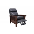 Pemberly Row Leather Push Thru The Arms Recliner in Shoreham Blue