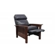 Pemberly Row Leather Push Thru The Arms Recliner in Shoreham Blue