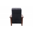 Pemberly Row Leather Push Thru The Arms Recliner in Shoreham Blue
