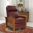 Pemberly Row Leather Push Thru The Arms Recliner in Marisol Cabernet
