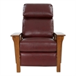 Pemberly Row Leather Push Thru The Arms Recliner in Marisol Cabernet