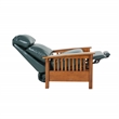 Pemberly Row Leather Push Thru The Arms Recliner in Highland Emerald