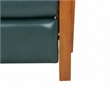 Pemberly Row Leather Push Thru The Arms Recliner in Highland Emerald
