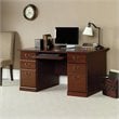 Pemberly Row Engineered Wood 6-Drawers Computer Desk in Classic Cherry