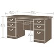 Pemberly Row Engineered Wood 6-Drawers Computer Desk in Classic Cherry