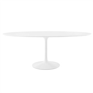Pemberly Row 47&quot x 78&quot Oval Modern Wood Dining Table in White