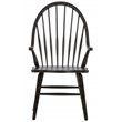 Pemberly Row Traditional Dark Brown Windsor Back Arm Chair - Black