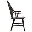Pemberly Row Traditional Dark Brown Windsor Back Arm Chair - Black