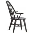 Pemberly Row Traditional Dark Brown Windsor Back Arm Chair - Black