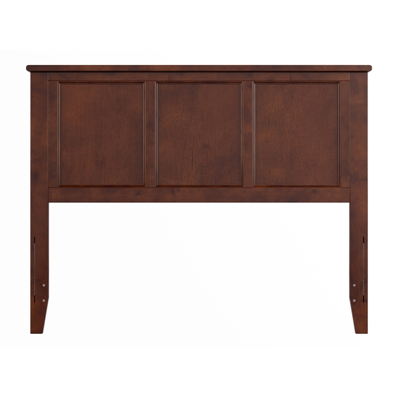 Pemberly Row Traditional Full Solid Wood Panel Headboard in Walnut