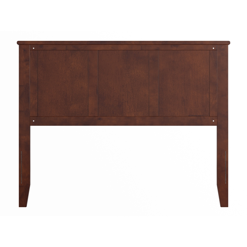 Pemberly Row Traditional Full Solid Wood Panel Headboard in Walnut