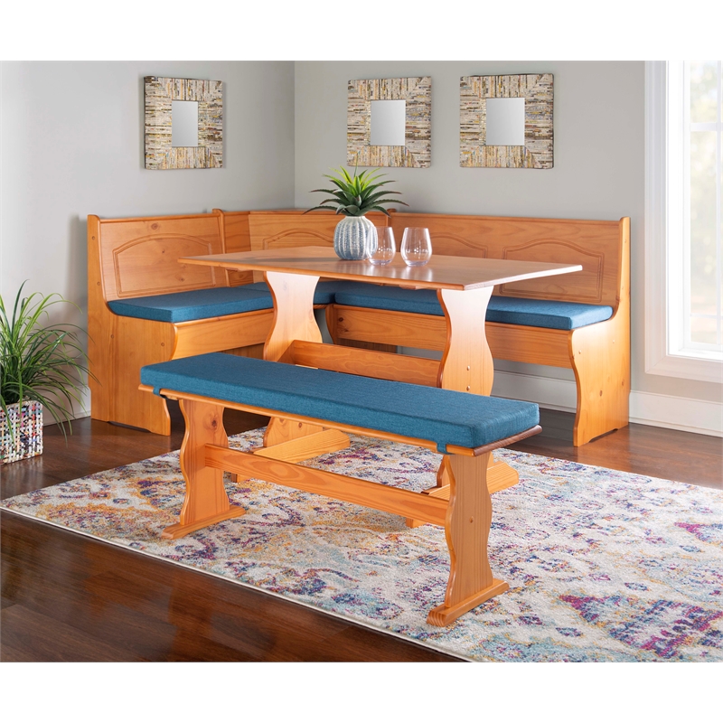 Pemberly Row Transitional Polyester Cushion Set for Nook in Blue