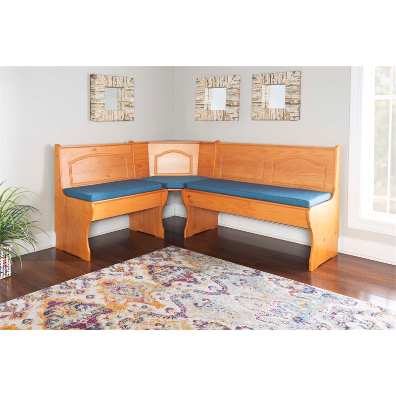 Pemberly Row Transitional Polyester Cushion Set for Nook in Blue