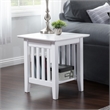 Pemberly Row Solid Wood Contemporary End Table in White Finish