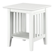 Pemberly Row Solid Wood Contemporary End Table in White Finish