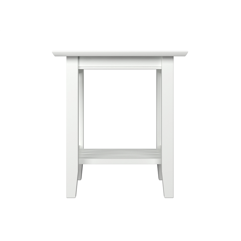 Pemberly Row Solid Wood Contemporary End Table in White Finish