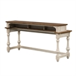 Pemberly Row Traditional Wood White and Brown Console Bar Table