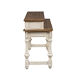 Pemberly Row Traditional Wood White and Brown Console Bar Table