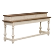 Pemberly Row Traditional Wood White and Brown Console Bar Table
