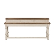 Pemberly Row Traditional Wood White and Brown Console Bar Table