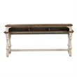 Pemberly Row Traditional Wood White and Brown Console Bar Table