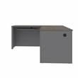 Pemberly Row 4 Piece L Shaped Computer Desk in Bark Gray and Slate