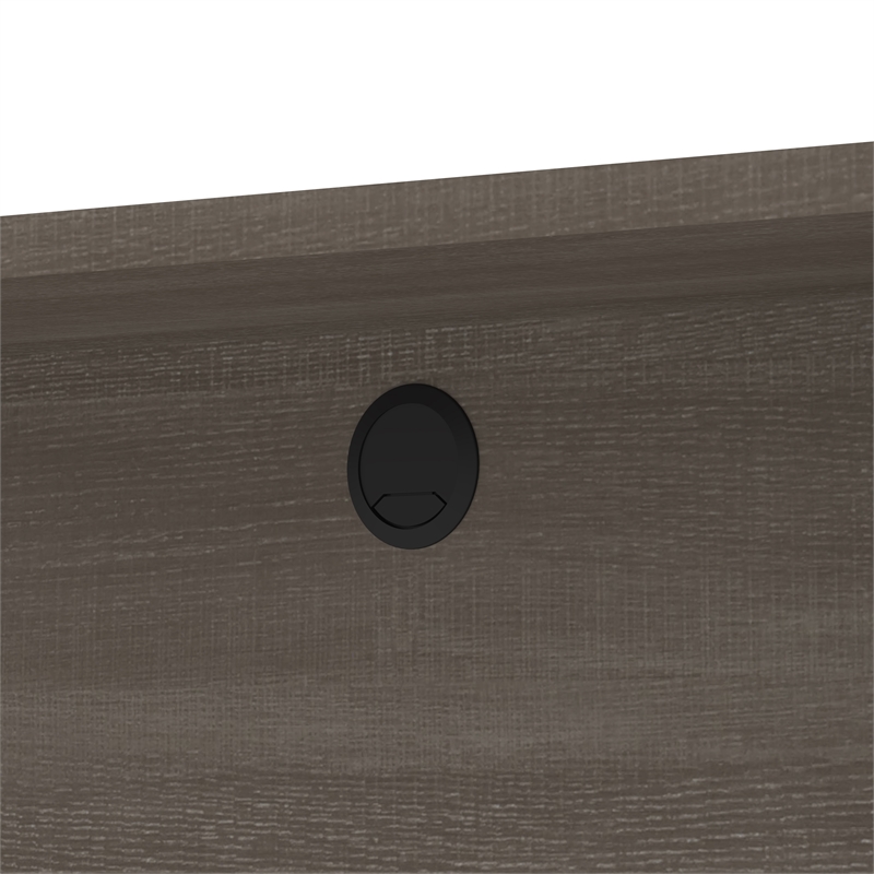 Pemberly Row 4 Piece L Shaped Computer Desk in Bark Gray and Slate