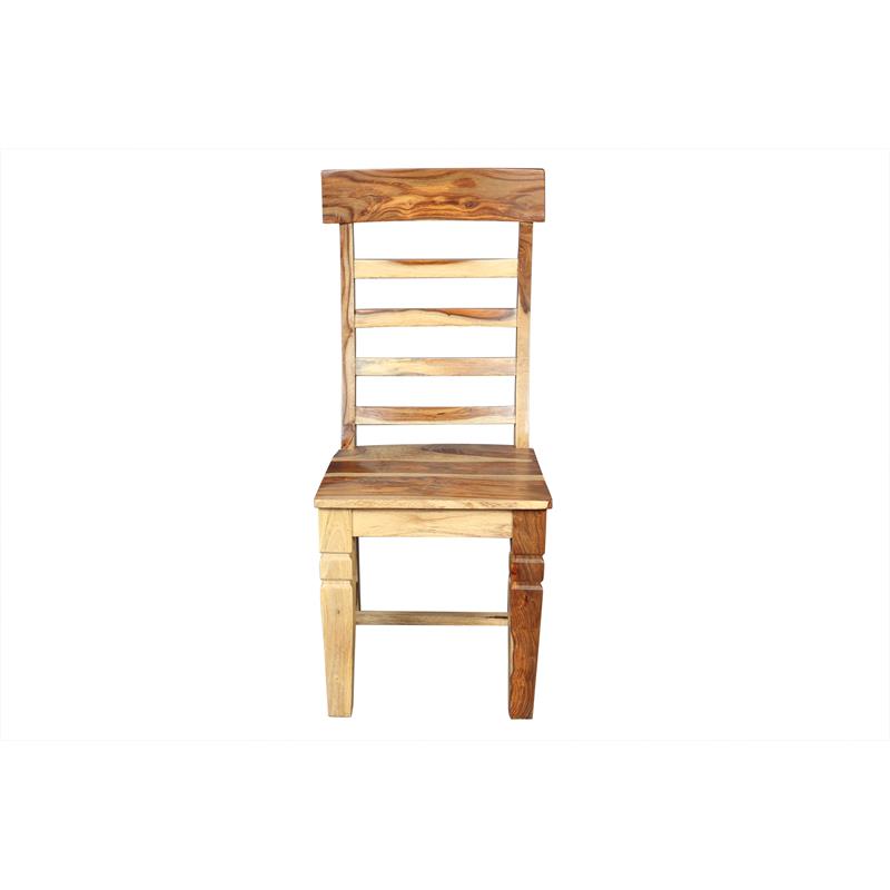 Pemberly Row Solid Sheesham Ladderback Dining Side Chair Natural (Set - 2)