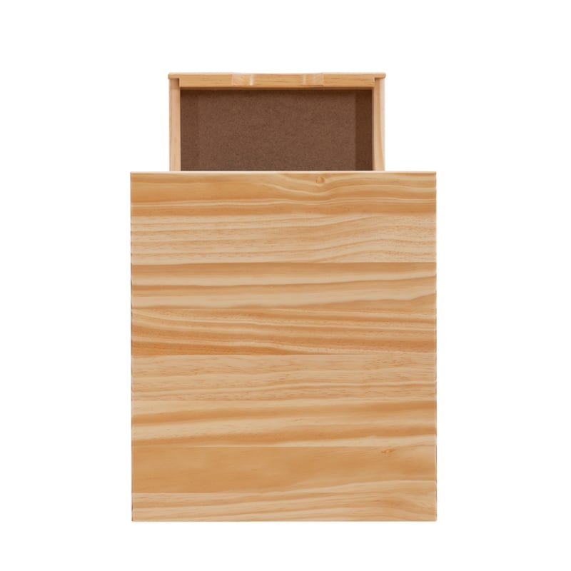 Pemberly Row Six Drawer Rolling Storage Cart in Natural Brown Wood