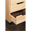 Pemberly Row Six Drawer Rolling Storage Cart in Natural Brown Wood