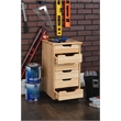 Pemberly Row Six Drawer Rolling Storage Cart in Natural Brown Wood