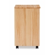 Pemberly Row Six Drawer Rolling Storage Cart in Natural Brown Wood