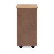 Pemberly Row Six Drawer Rolling Storage Cart in Natural Brown Wood
