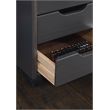Pemberly Row Transitional Six Drawer Rolling Storage Cart in Gray Wood