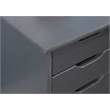 Pemberly Row Transitional Six Drawer Rolling Storage Cart in Gray Wood