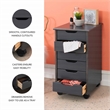 Pemberly Row Transitional Six Drawer Rolling Storage Cart in Gray Wood